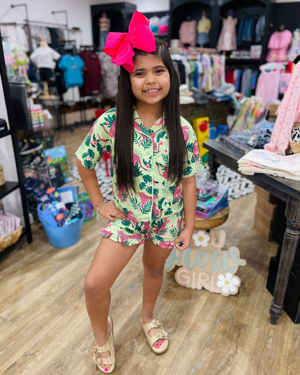 Jungle Leopard Pajama Set | Green