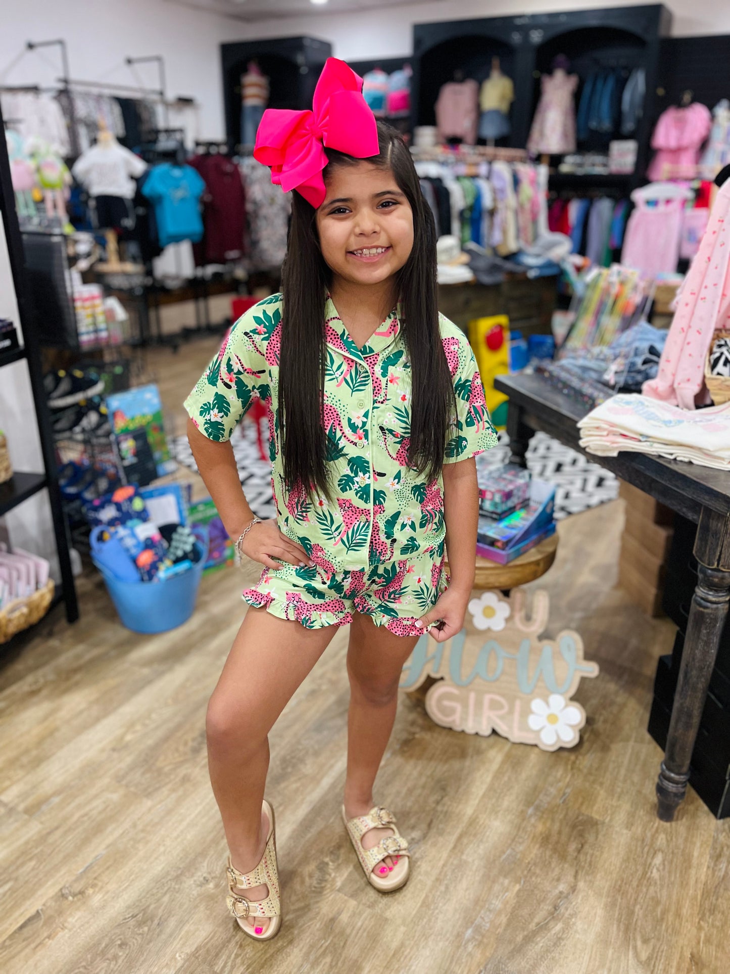 Jungle Leopard Pajama Set | Green