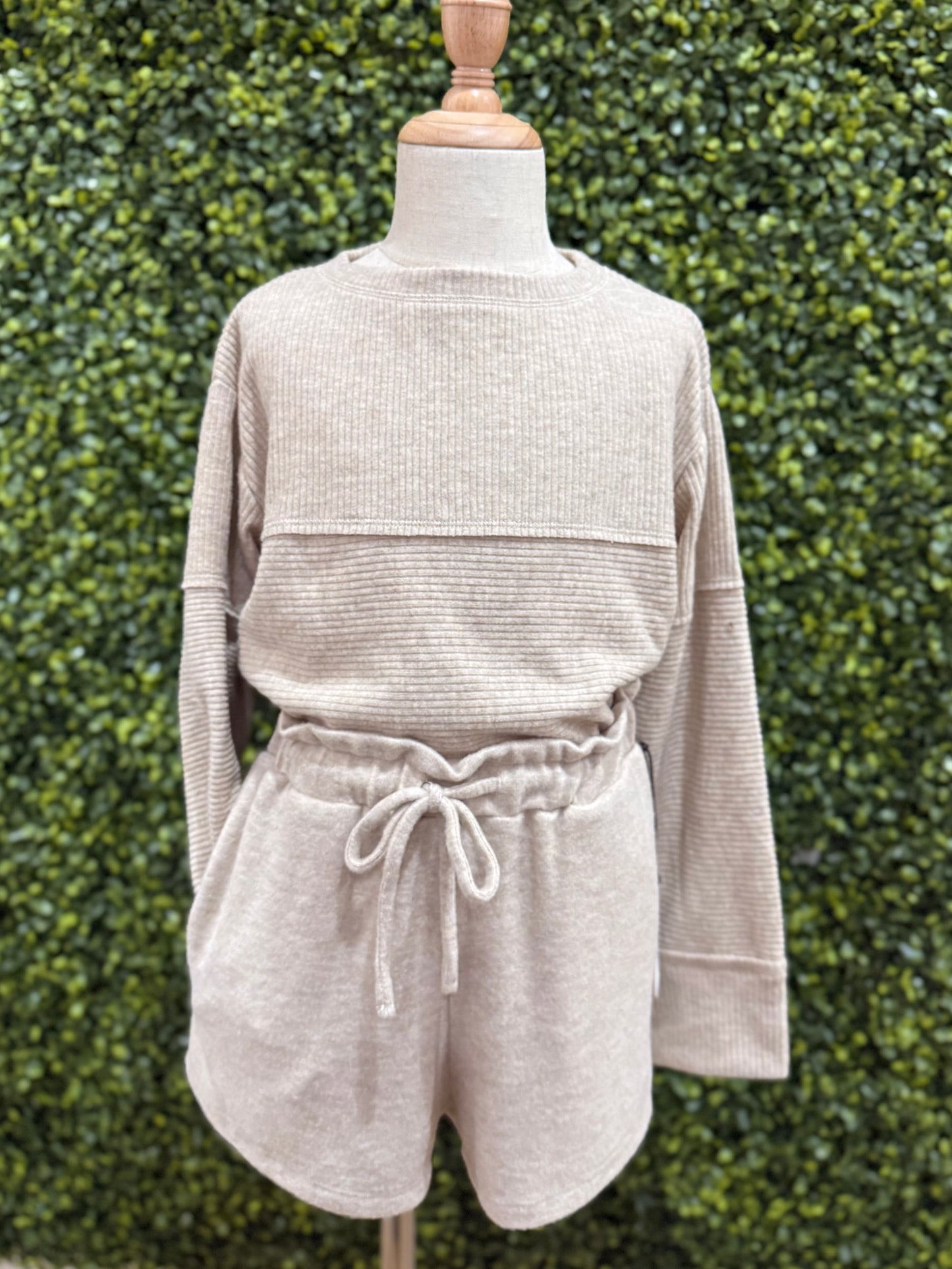 Cozy Jersey High Waist Shorts | Latte