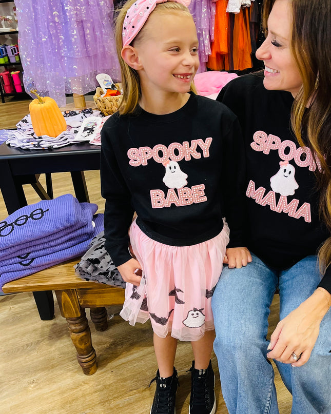 Spooky Mama Patch Halloween Sweatshirt