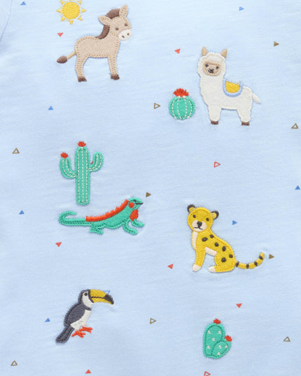 Animal Fiesta Short Growsuit | Blue