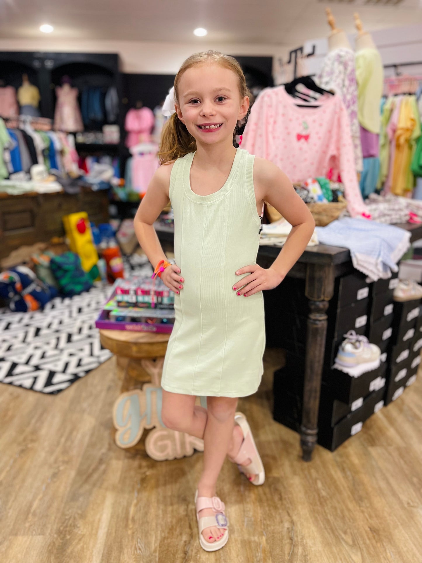 Racer Tank Dress | Mint Fizz