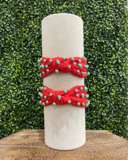 Red & Turquoise Stone Headband