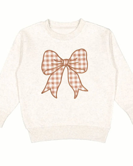 Gingham Bow Patch Sweatshirt