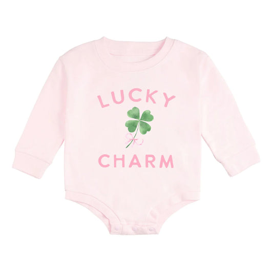 Lucky Charm St. Patrick’s Day Romper | Pink