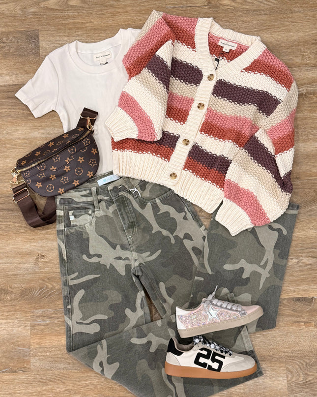 Chunky Knit Cardigan | Multicolor