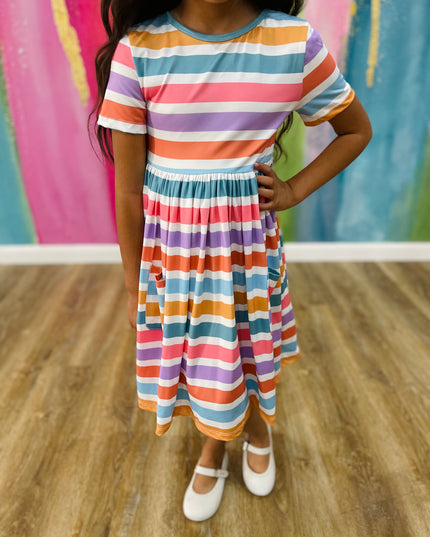 Spring Stripes Twirl Dress