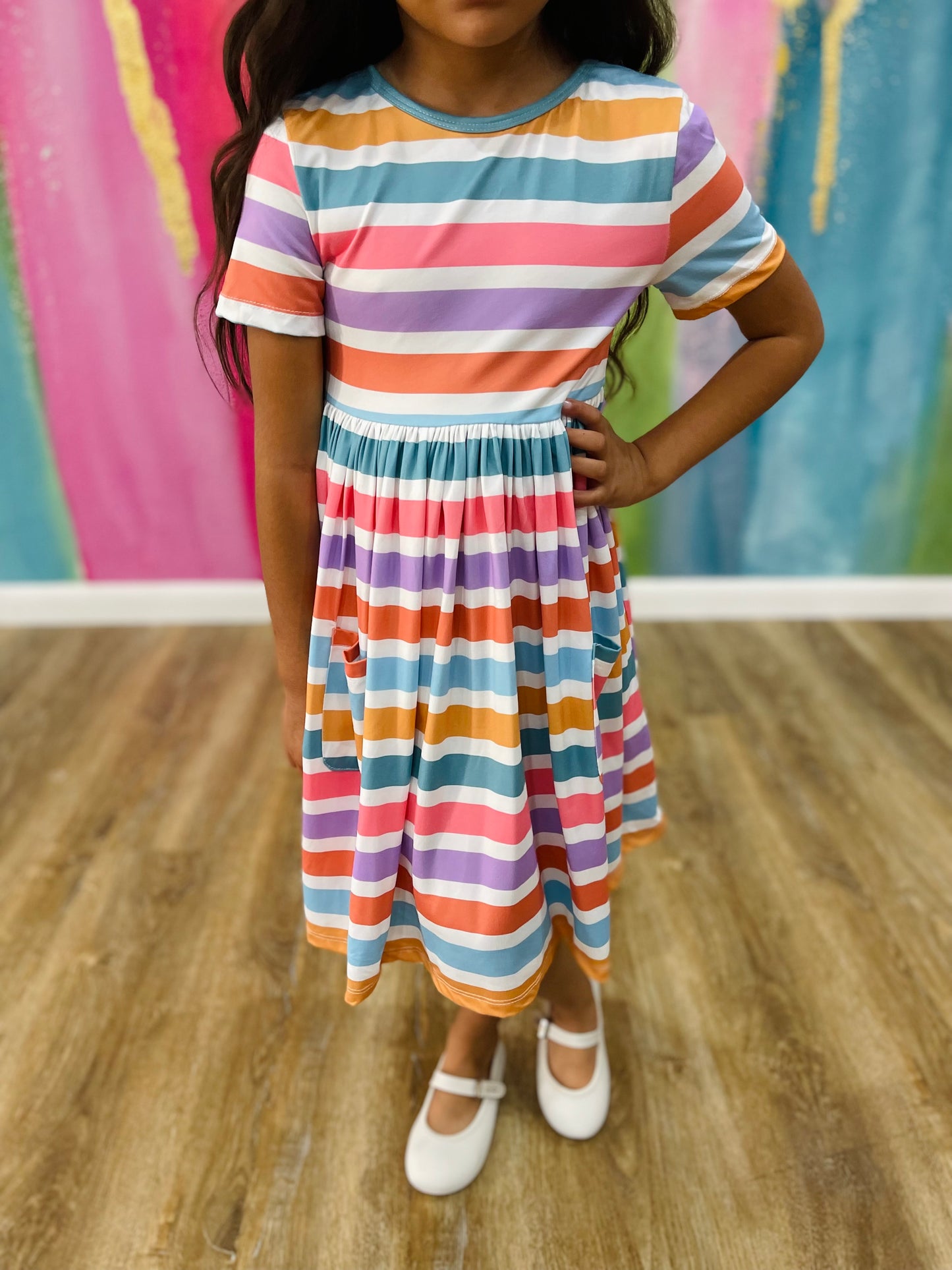 Spring Stripes Twirl Dress