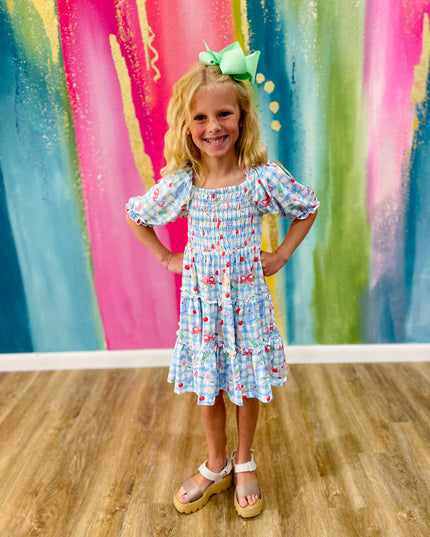 Honor Roll Smocked Ruffle Dress
