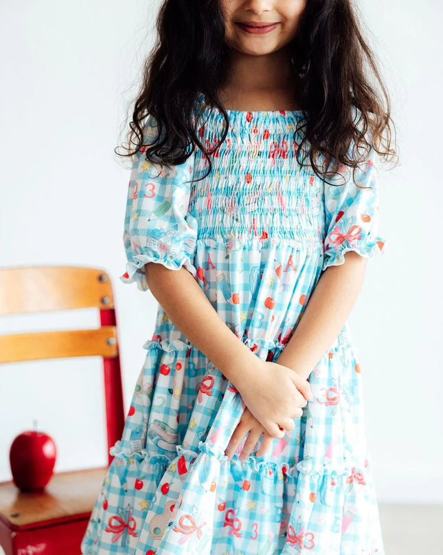 Honor Roll Smocked Ruffle Dress