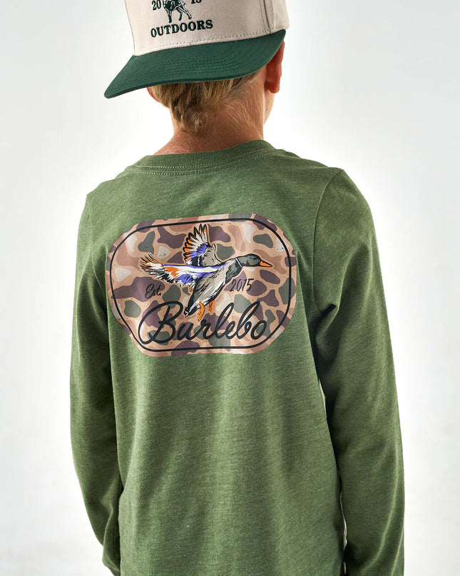 Youth Tee | Ducks Flying In | Olive