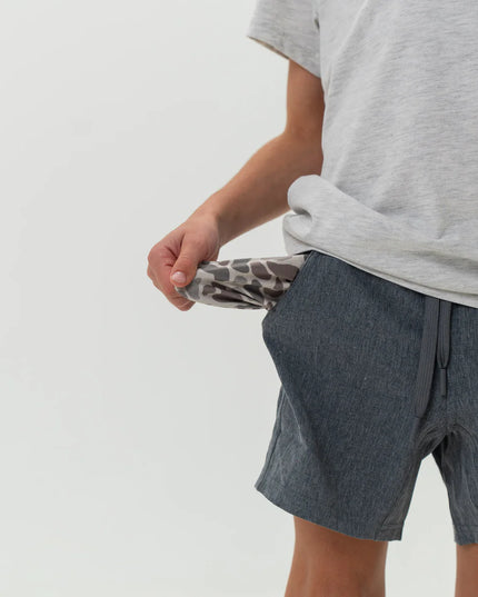 Youth Athletic Shorts | Grizzly Grey | Deer Camo Liner