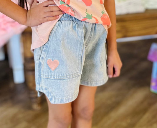 Denim Sweet Heart Shorts