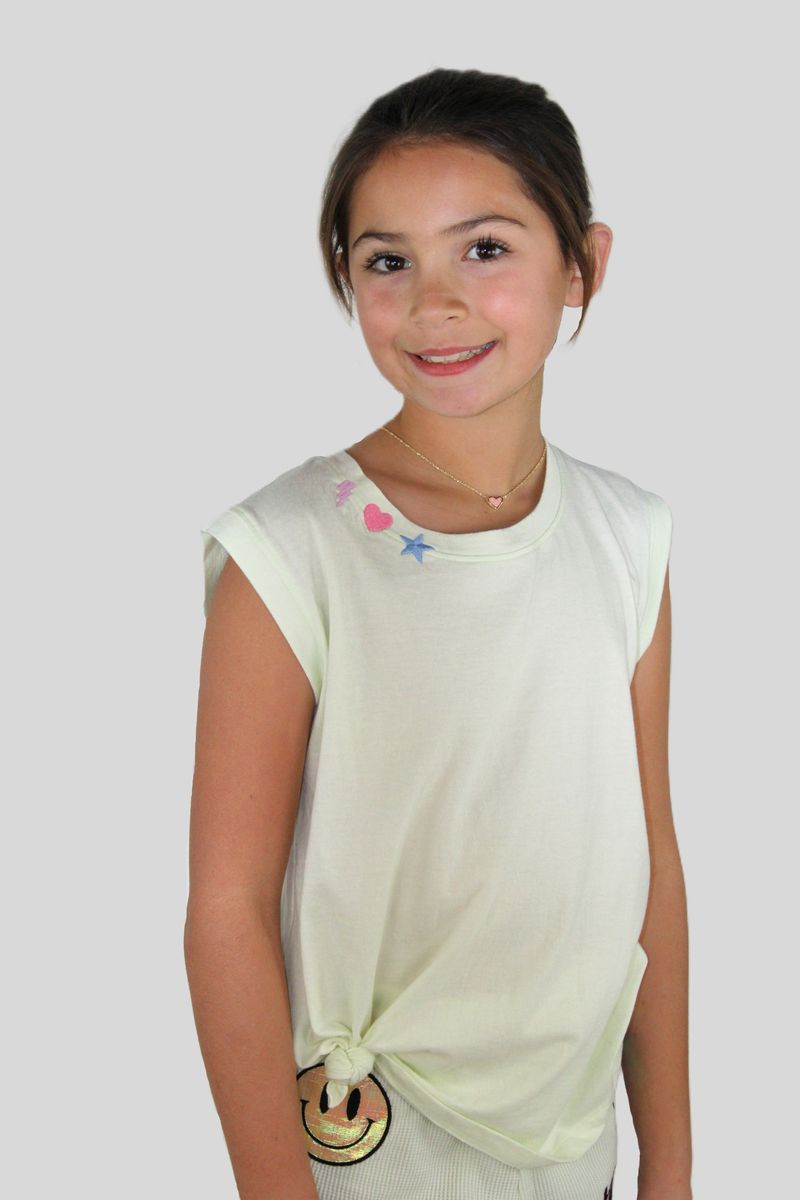 Happy Face & Donut Front Tie Tank