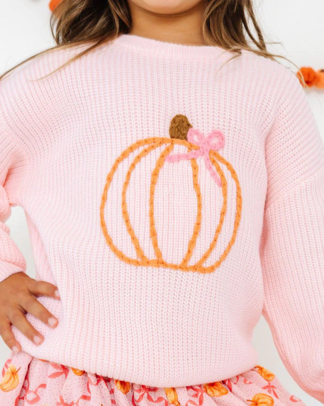 Coquette Pumpkin Knit Sweater