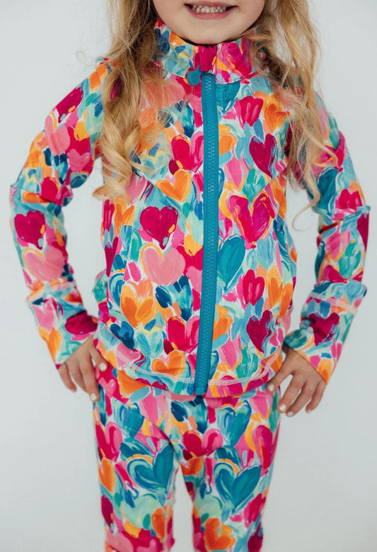 Heart Hustle Full Zip Ruffle Active Jacket