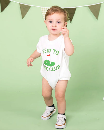 New To The Club Romper | White