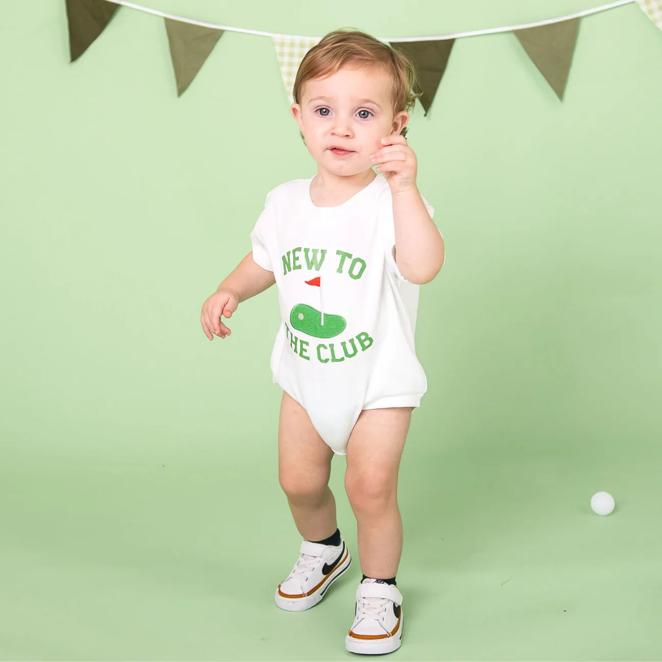 New To The Club Romper | White