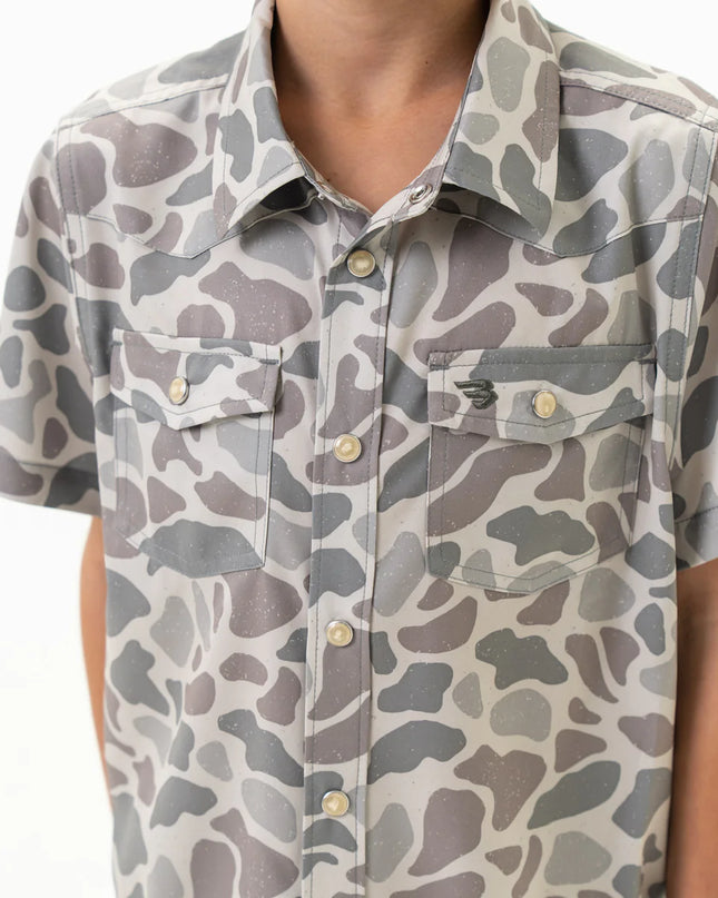 Youth Performance Button Up | Classic Deer Camo