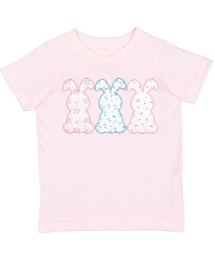 Floral Bunny Patch Tee | Light Pink