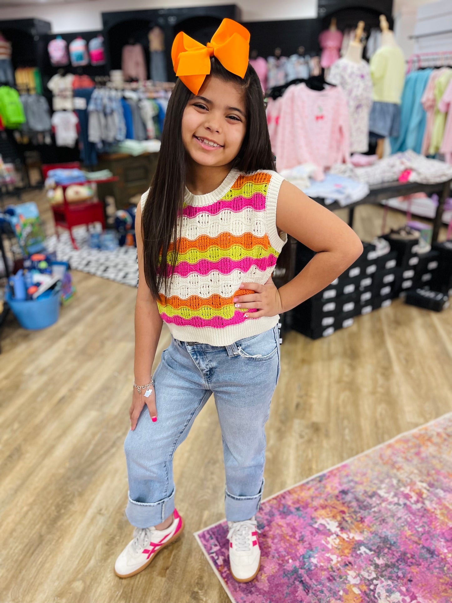 Multi Color Crochet Sweater Vest