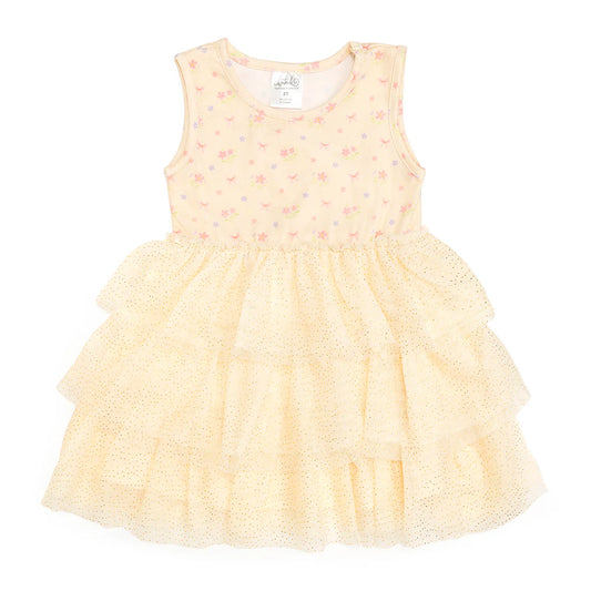Tank Tutu Floral Ruffled Dress | Lemon Floral