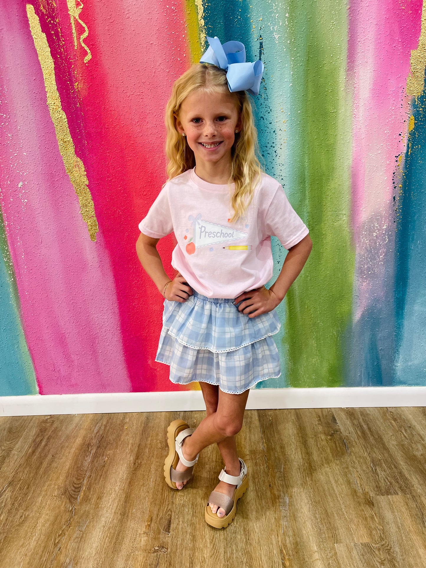 Blue Plaid Skort