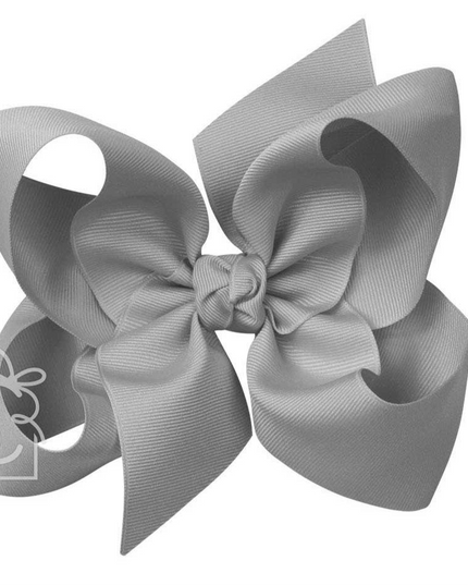 6" Solid Grosgrain Bow | Grey