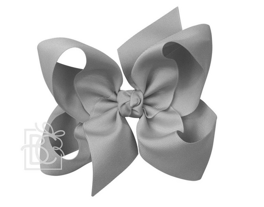 6" Solid Grosgrain Bow | Grey