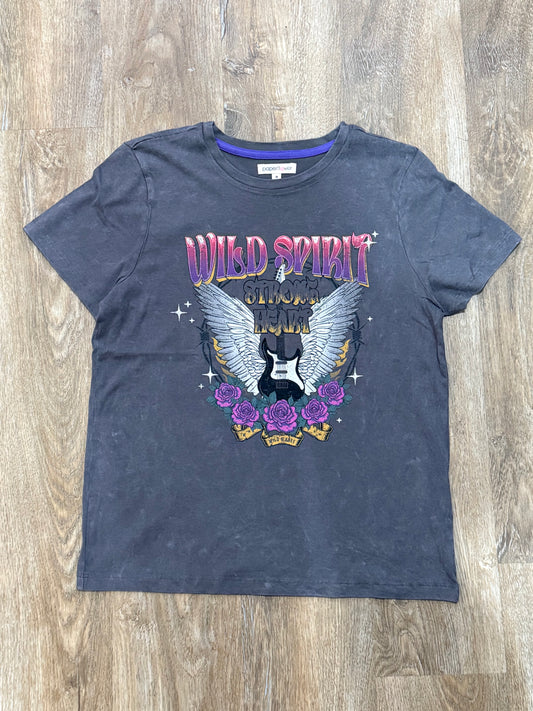 Wild Spirit Strong Heart Acid Wash T-Shirt