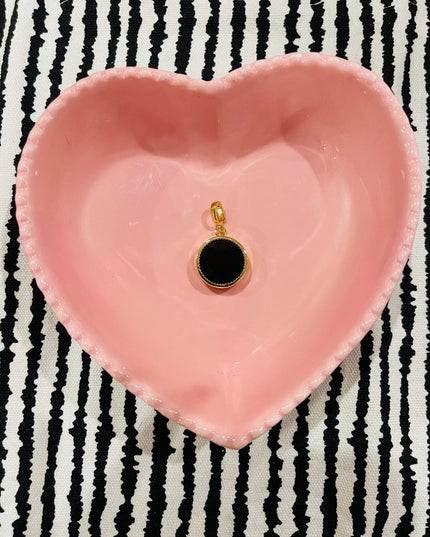 Black Circular Gem Charm