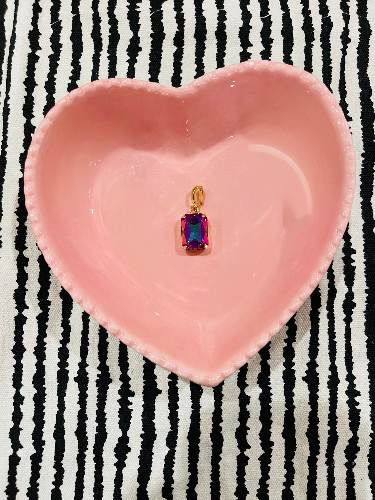 Rectangular Fuchsia Gem Charm