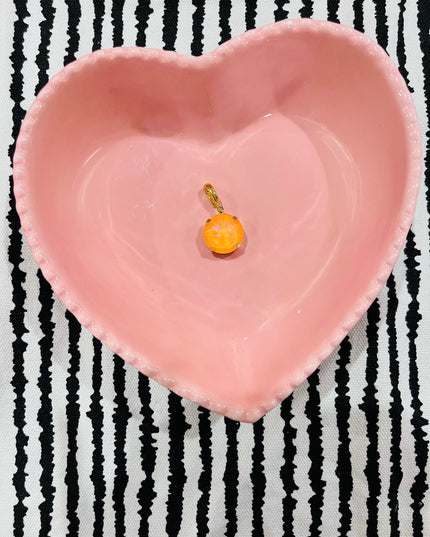 Small Neon Orange Circular Gem Charm