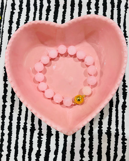 Chunky Beaded Magnetic Bracelet | Pink