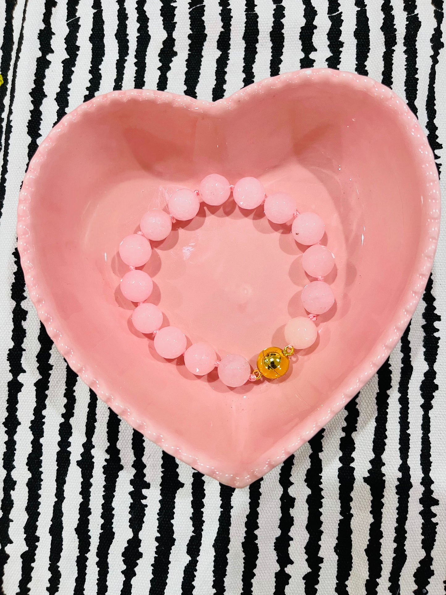 Chunky Beaded Magnetic Bracelet | Pink