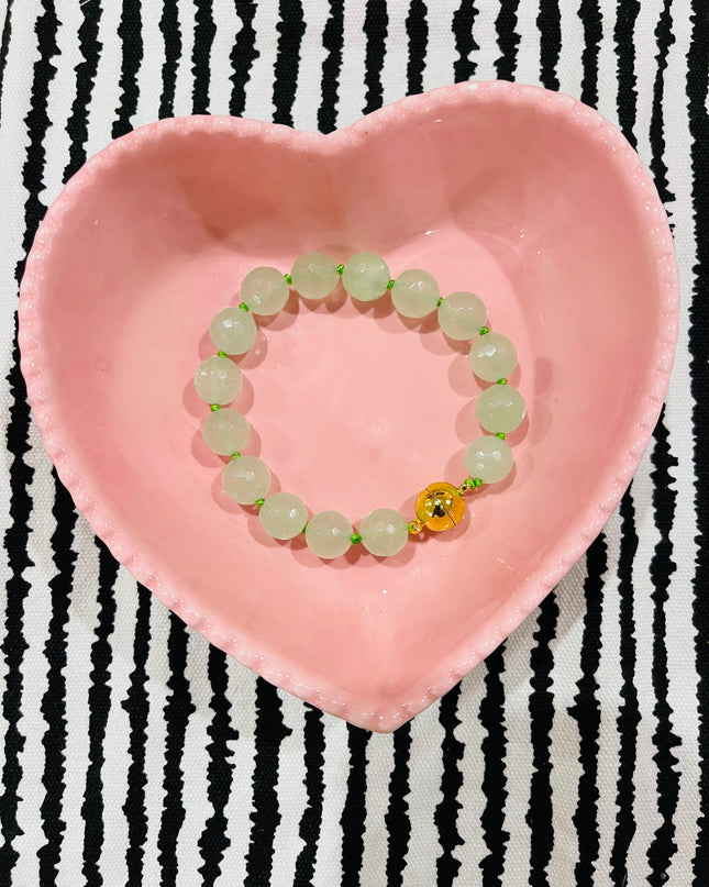Chunky Beaded Magnetic Bracelet | Green