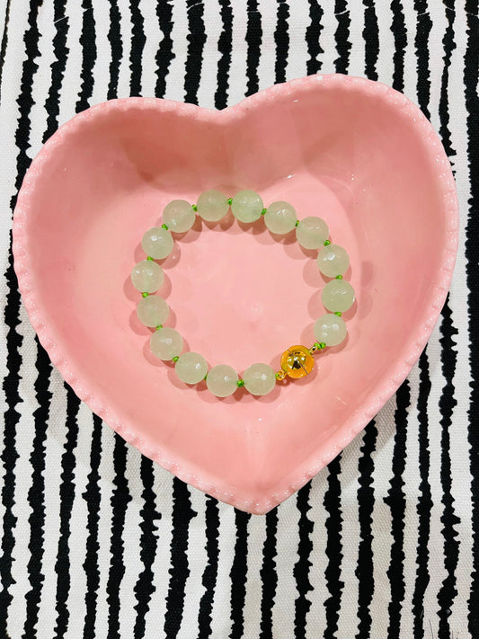 Chunky Beaded Magnetic Bracelet | Green