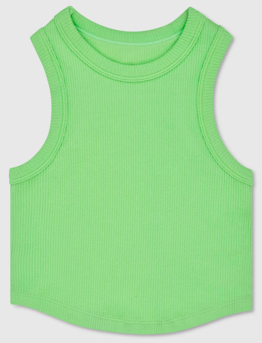 Apple Green Cropped Racer Back Tank