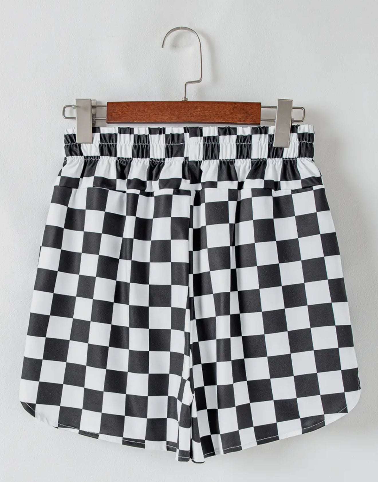 B&W Checkered High Waist Shorts