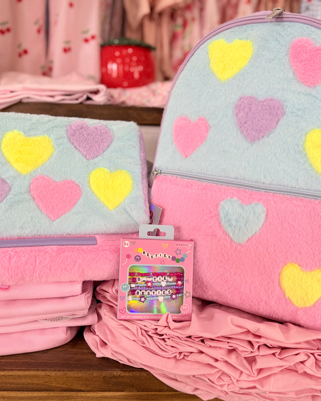 Hearts Color Block Small Backpack