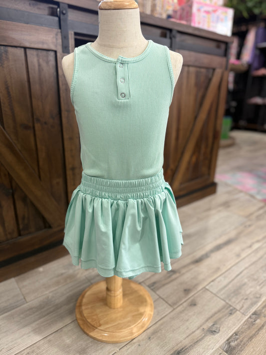 Ribbed Tank + Butterfly Shorts Romper
