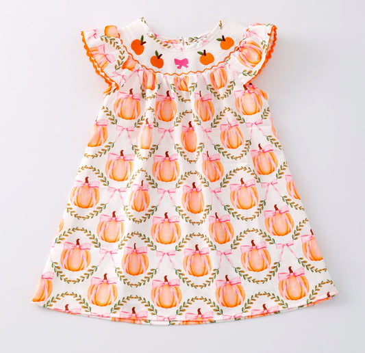 Pumpkin Season Smocked Dress