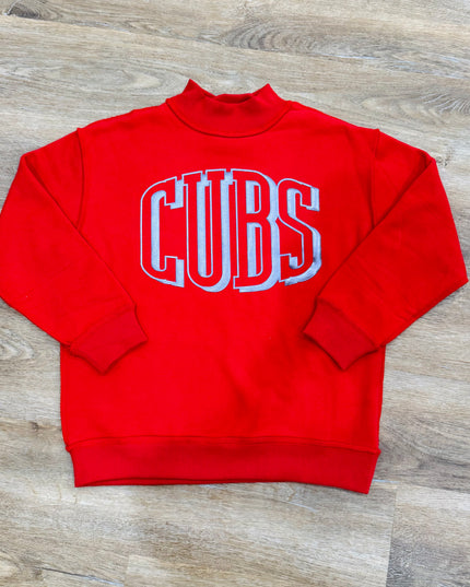 Mock Neck Metallic Puff Sweatshirt | Cubs