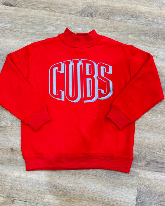 Mock Neck Metallic Puff Sweatshirt | Cubs