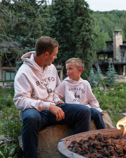 Youth Fleece Hoodie - Whitetail Deer - Heather Oatmeal
