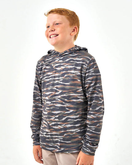 Youth Performance Hoodie - Tiger Stripe Camo - Wetland