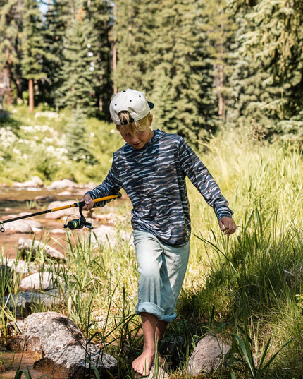 Youth Performance Hoodie - Tiger Stripe Camo - Wetland