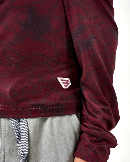 Youth Performance Hoodie - Maroon Texas Camo