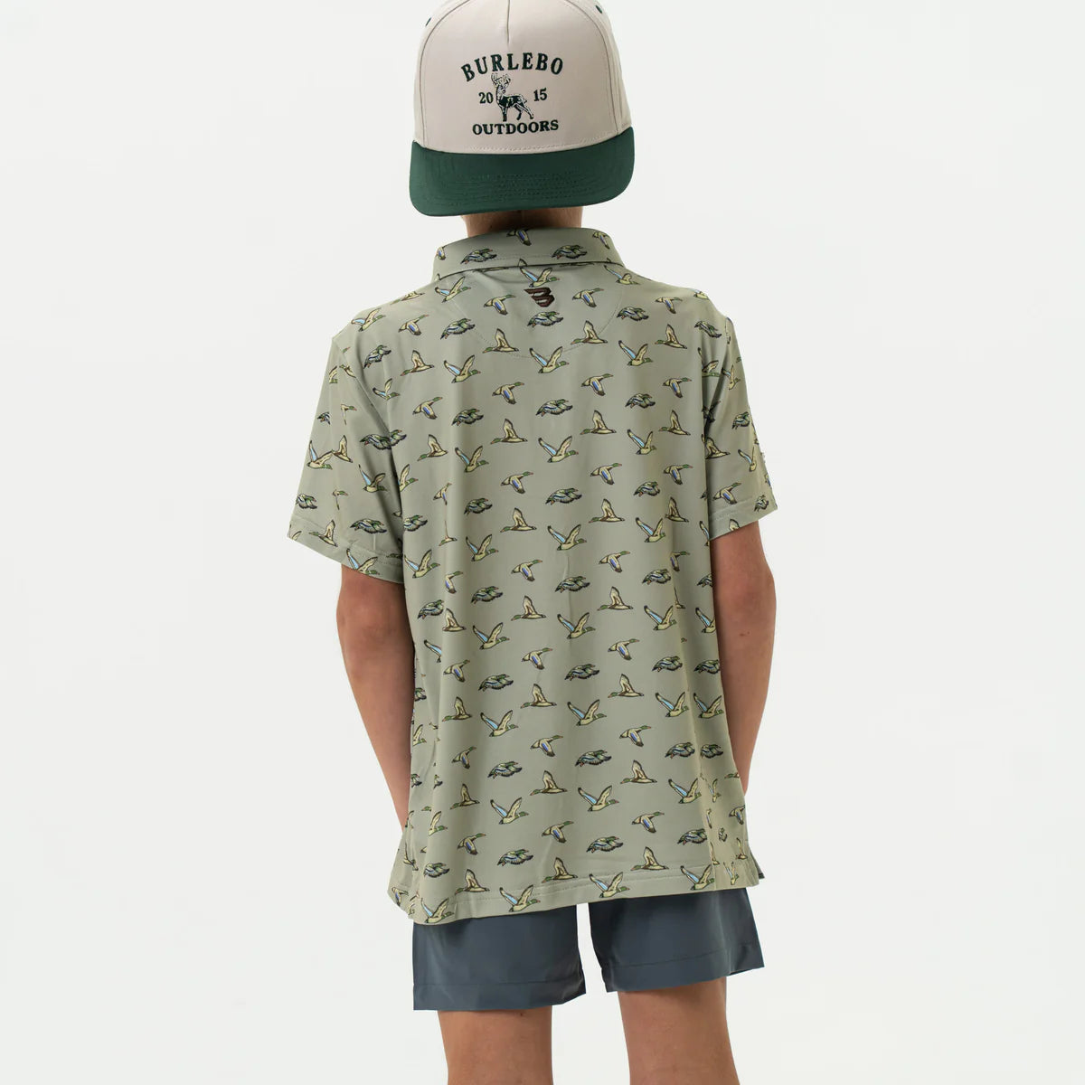 Youth Performance Polo - Flying Ducks Green
