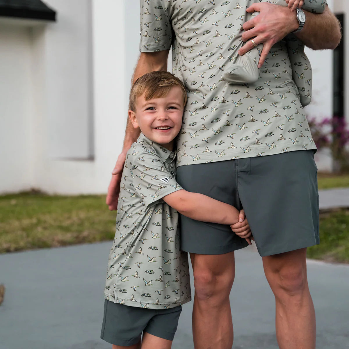 Youth Performance Polo - Flying Ducks Green